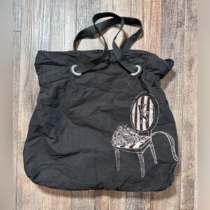 Victoria secret tote black with pink chair on front